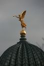Gold Angel Statue Under White Clouds