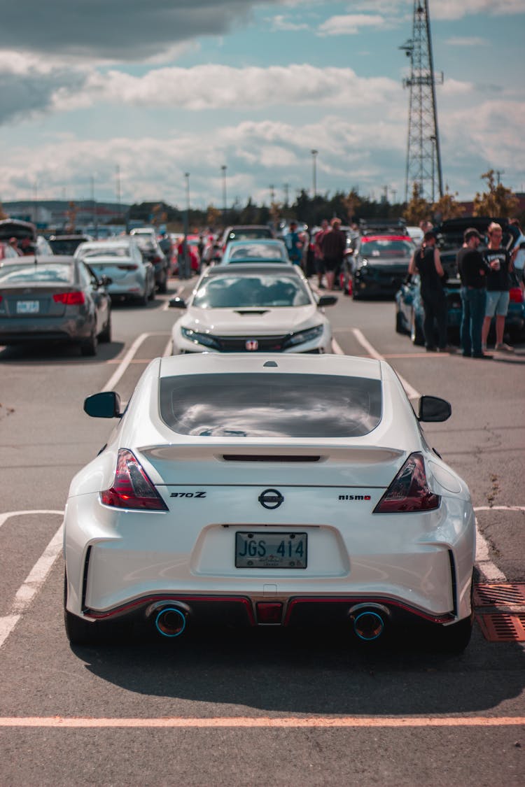 Row Of Sports Cars On Parking