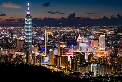 City Skyline during Night Time