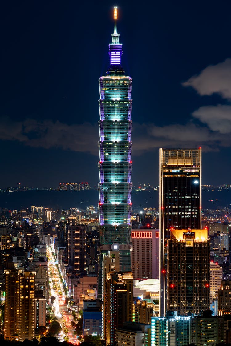 Taipei 101 Observatory During Night