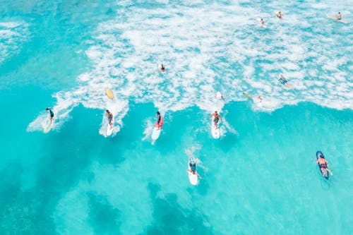 A People Doing Surfing Together 