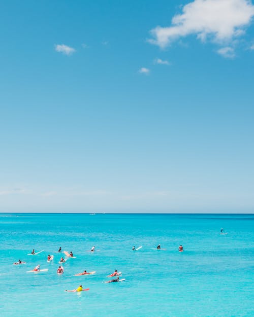 People Surfing on Ocean