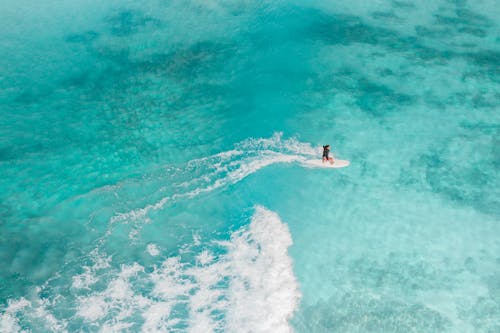 Бесплатное стоковое фото с вид сверху, водные виды спорта, волны