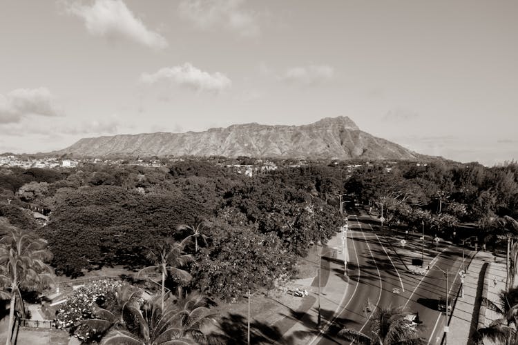 Aerial View On The Diamond Head In Hawaii 