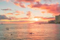 Sunset over Sea in Summer