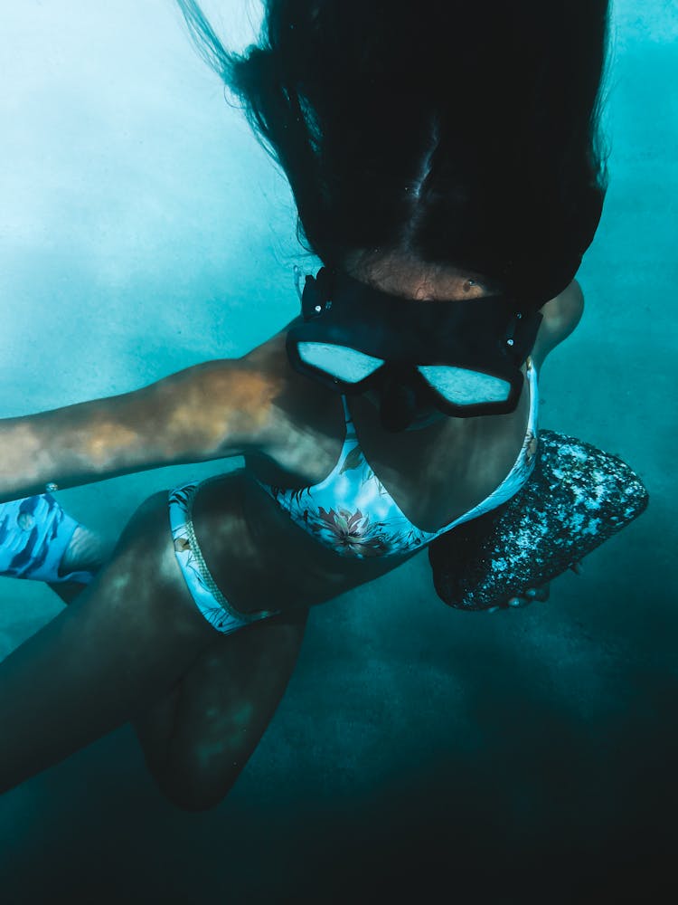 Woman With Goggles Diving