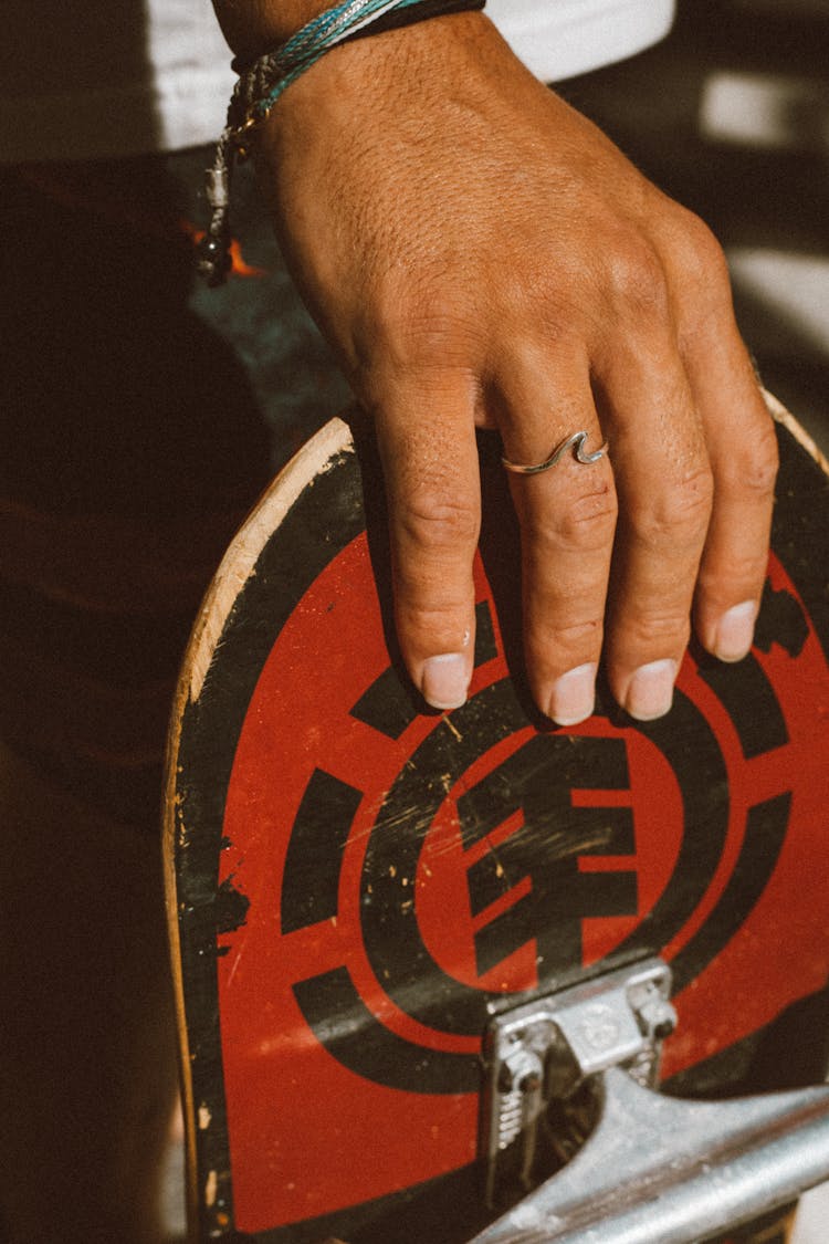 Hand On Skateboard