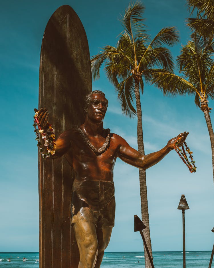 Duke Paoa Kahanamoku Statue In Hawaii