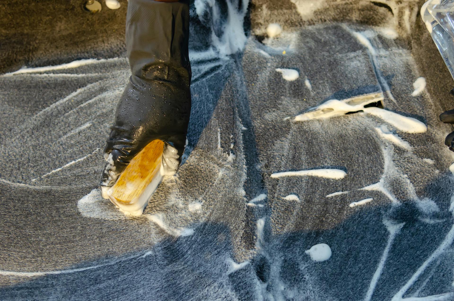 Brushing a Carpet with Soap