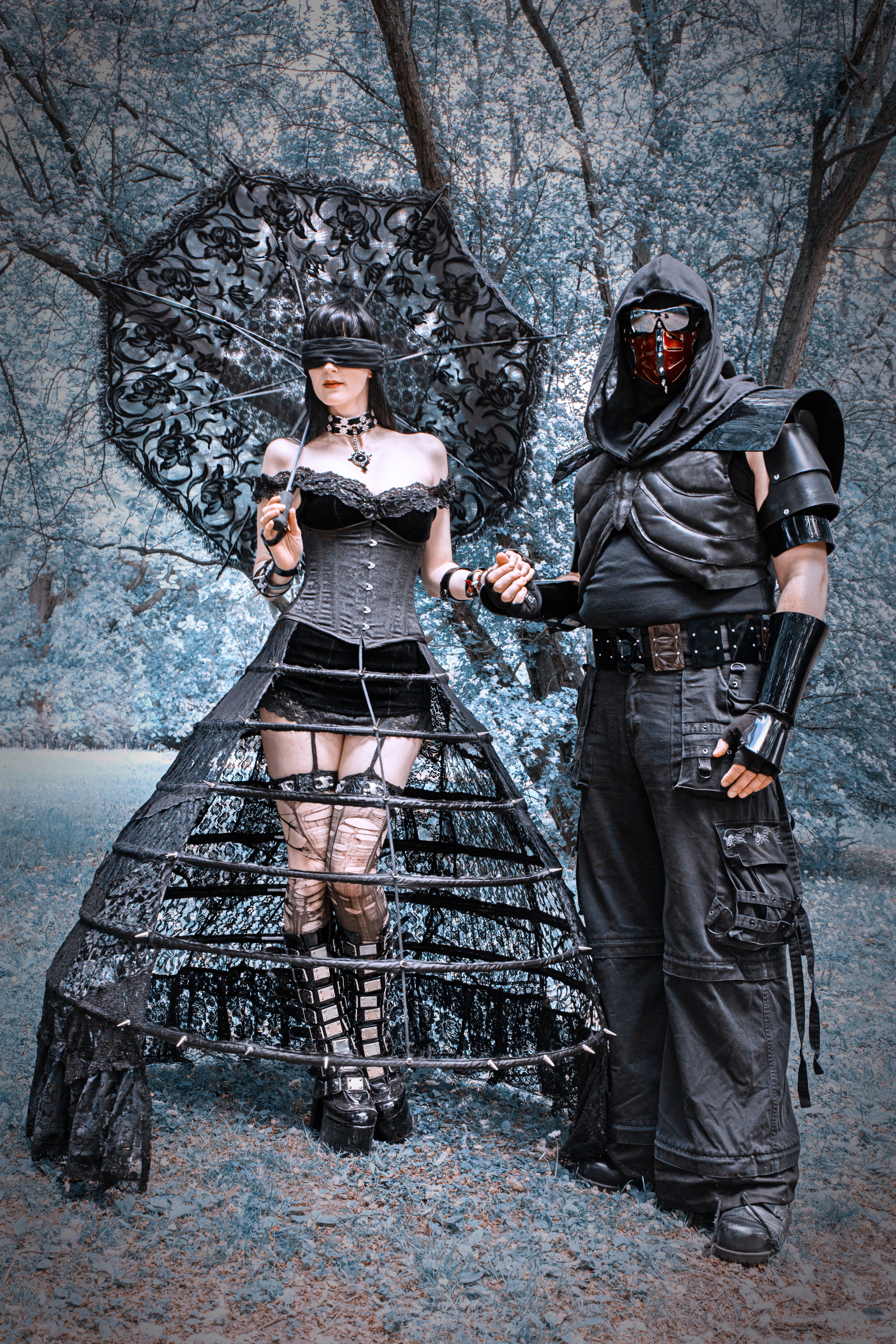 Man and Woman Wearing a Black Costume · Free Stock Photo