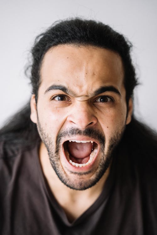 Free Screaming Face of a Handsome Man  Stock Photo