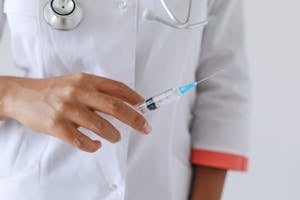 A Syringe with Liquid Inside