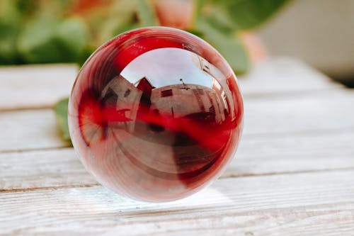 Close-up Photo of a Red Crystal Ball 