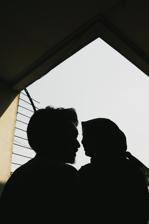Free Silhouette of Man and Woman  Stock Photo