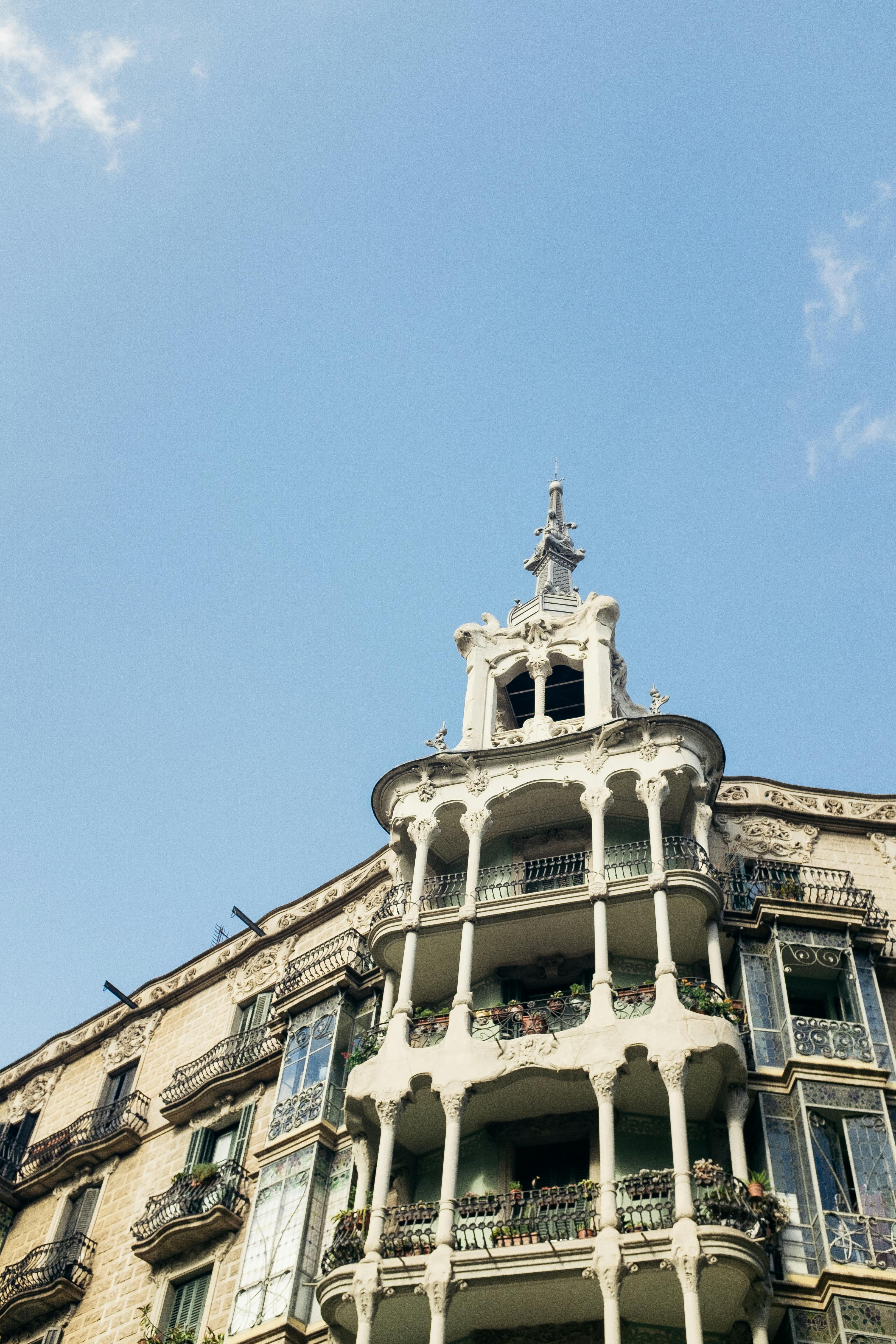 low angle shot of casa josefa villanueva under blue sky