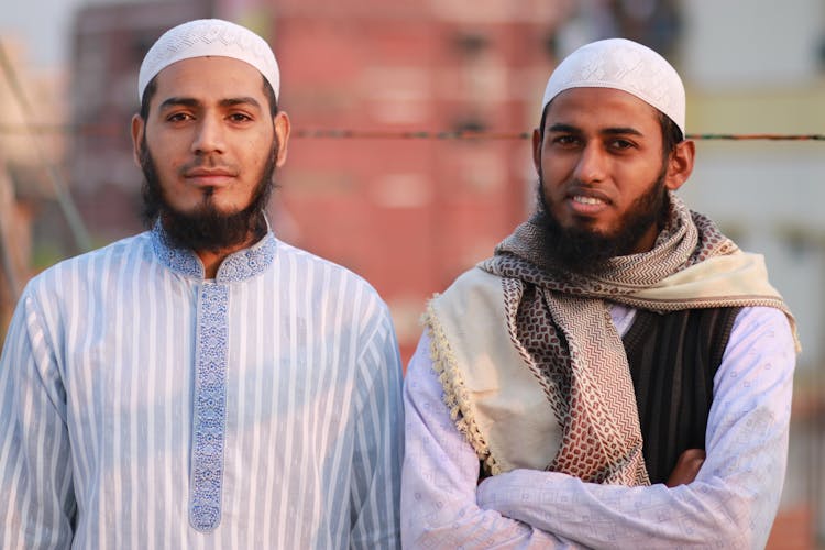 Bearded Men Wearing Taqiyah Cap