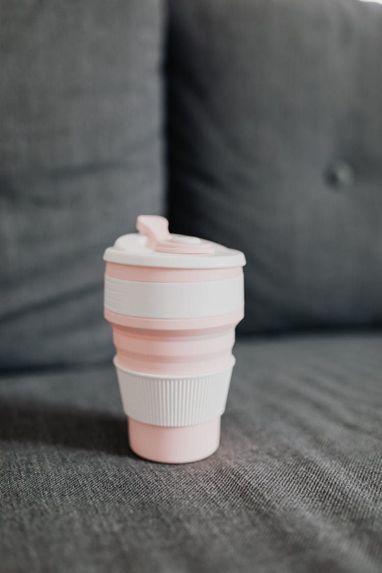 Reusable Pink Foldable Silicone Cup 