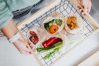 Separated Fruits and Vegetables in Reusable Net Bags