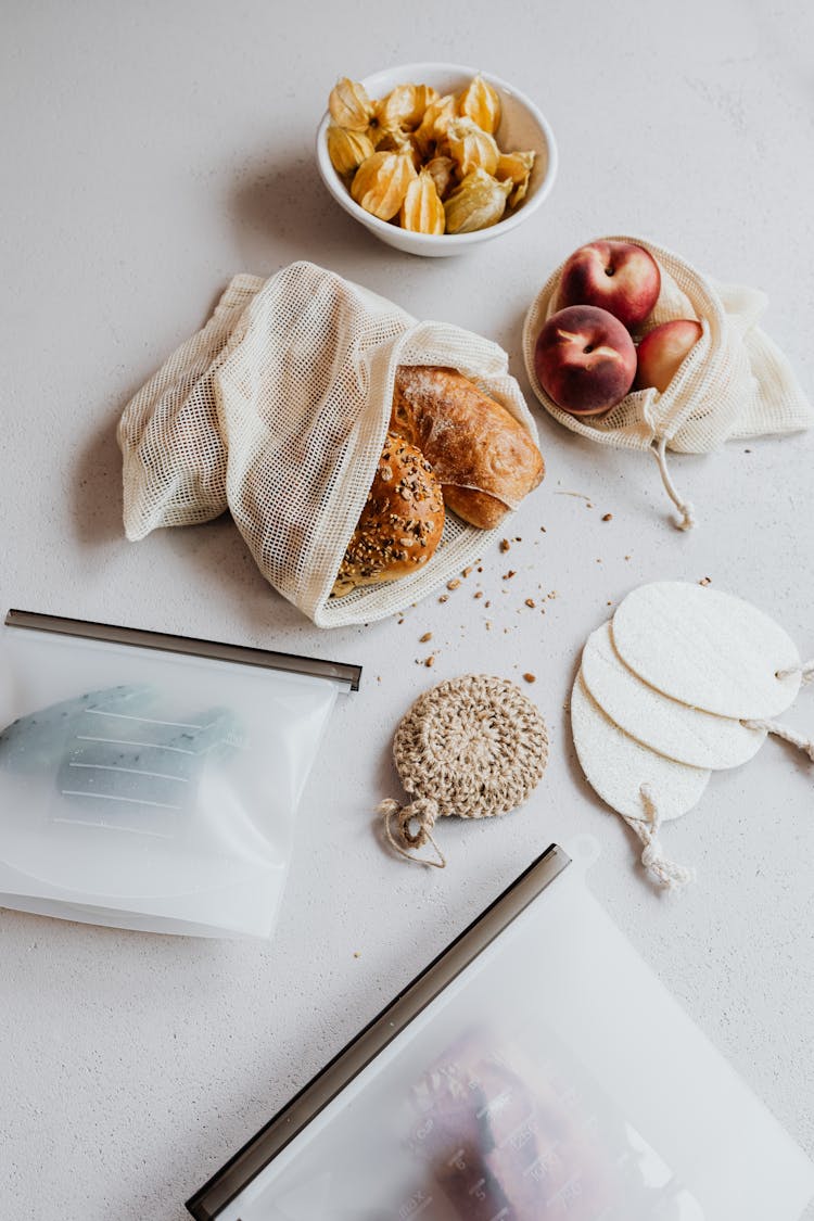 Photo Of Reusable Bags With Food