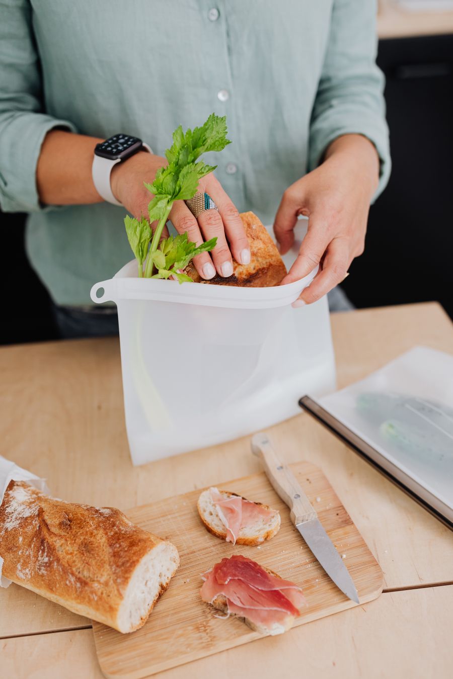 Sustainable kitchen in use