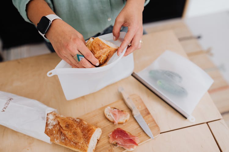 Person Preparing A Food