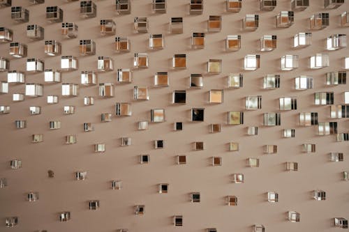 Glass Cubes Mounted on the Wall