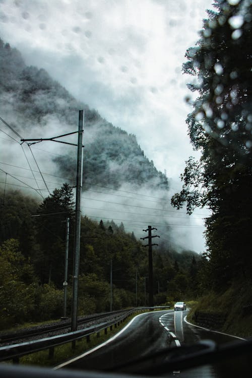 Gloomy Weather in the Countryside Road