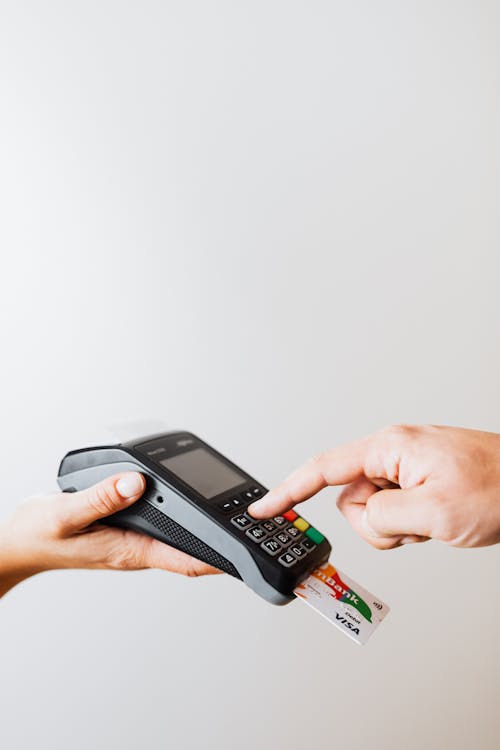 Free A Person Pressings on the Payment Terminal Keypad Stock Photo