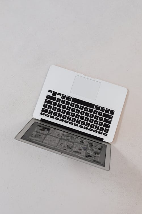 A Modern Laptop Computer on White Surface