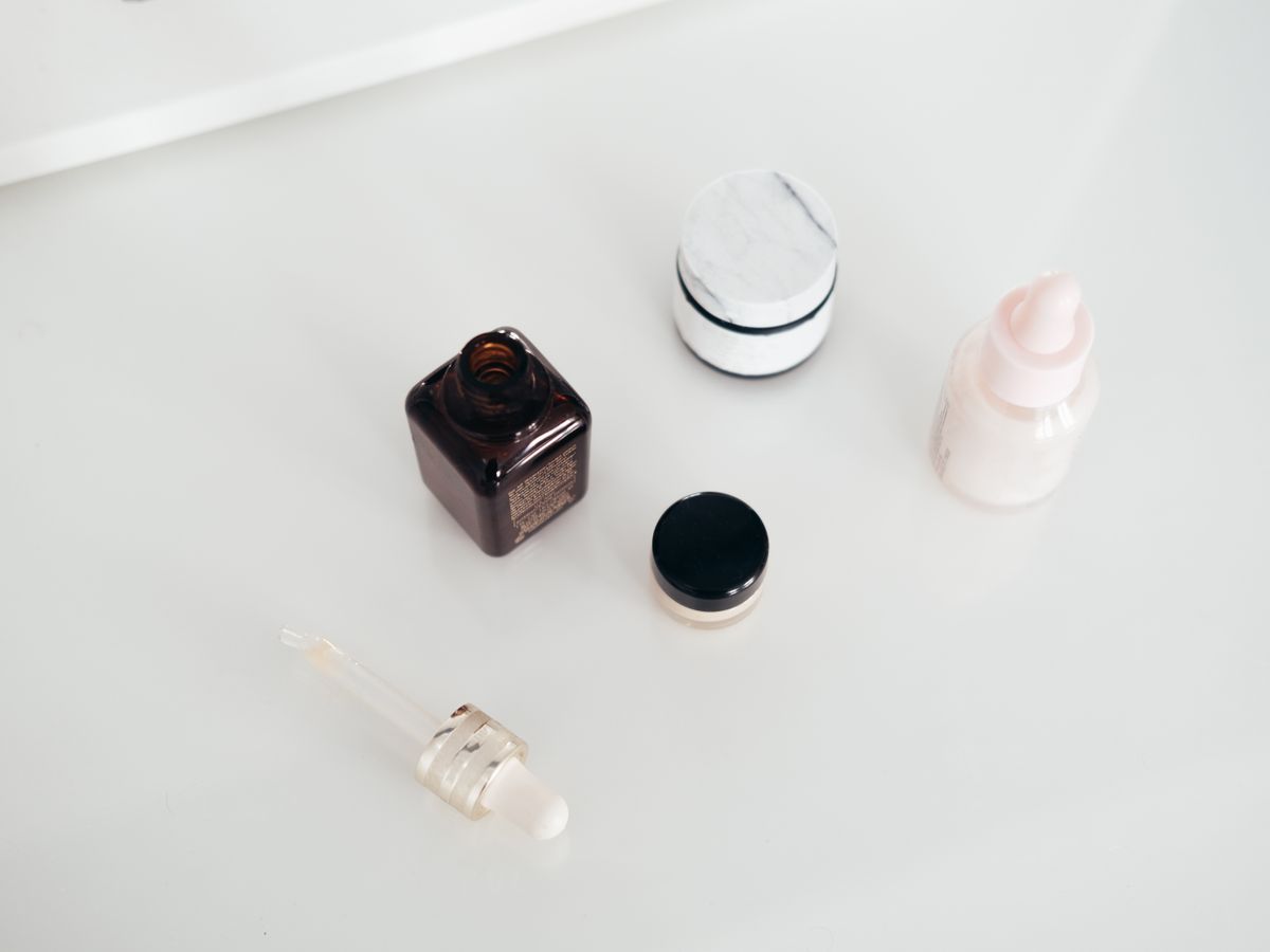 Natural skincare products on a table