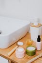 White Ceramic Sink With Bottles