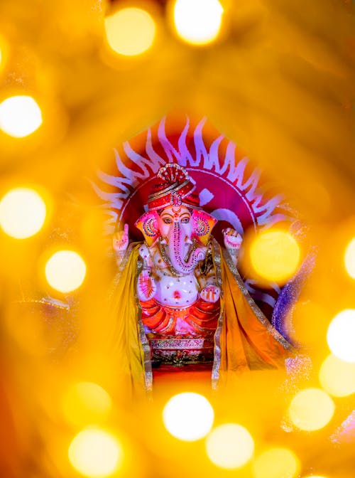 Image of Lord Ganesh in Lights