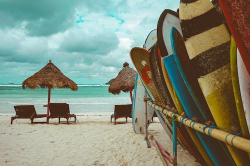 Gratis lagerfoto af strand, surfbrætter