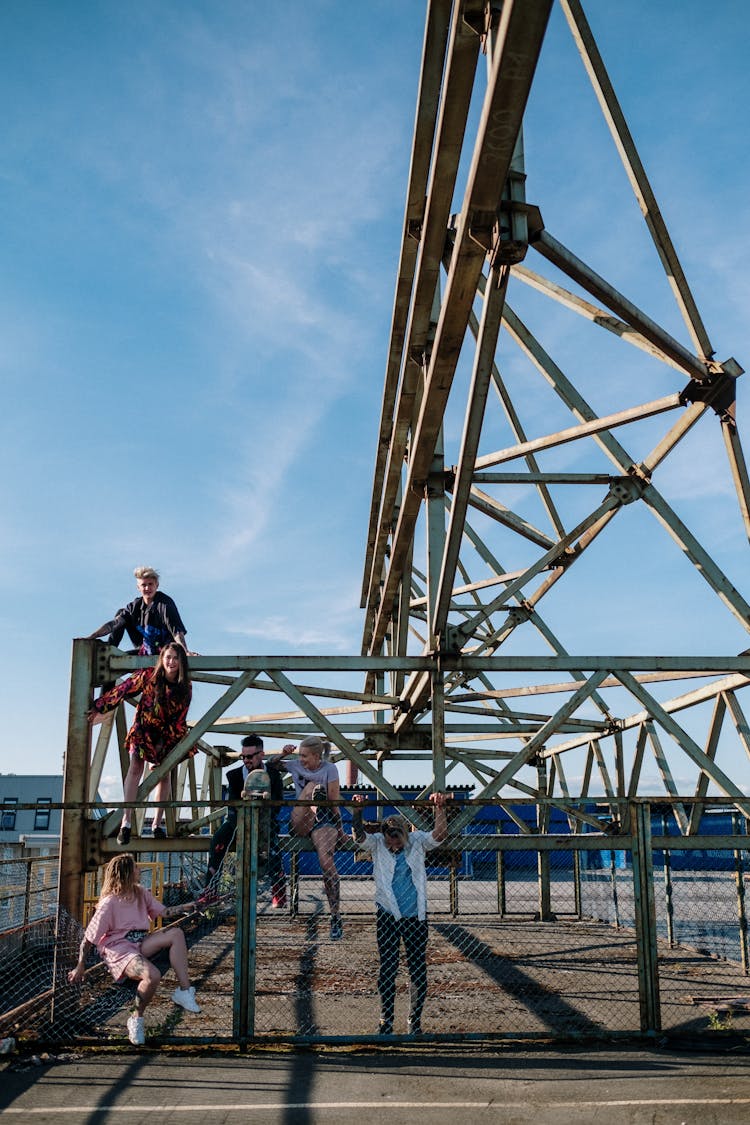 People On A Metal Structure