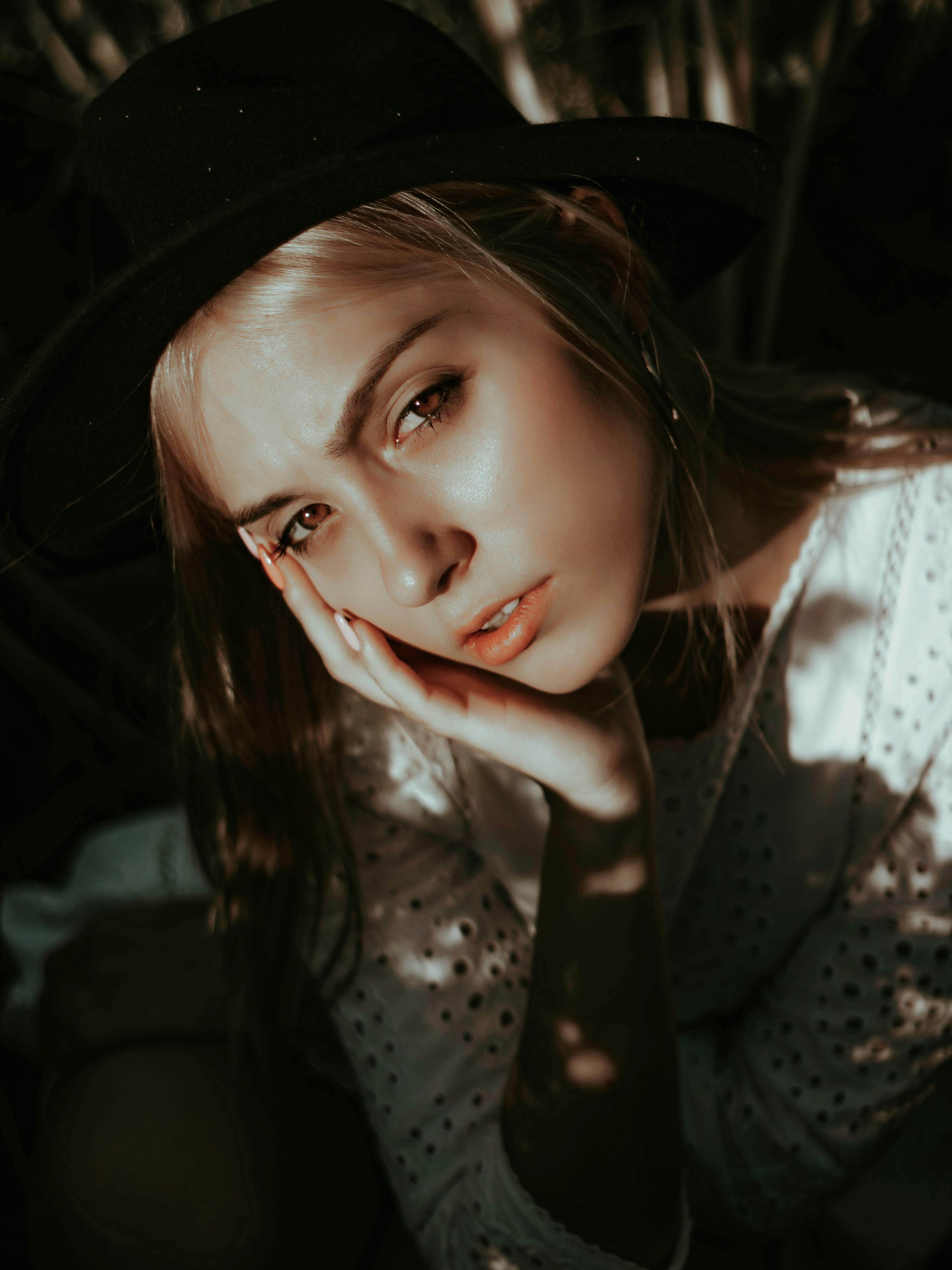 Woman in Black and White Polka Dot Shirt