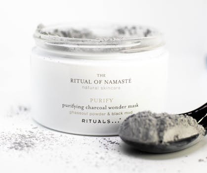 Purifying charcoal wonder mask for skincare with natural ingredients photographed in close-up.