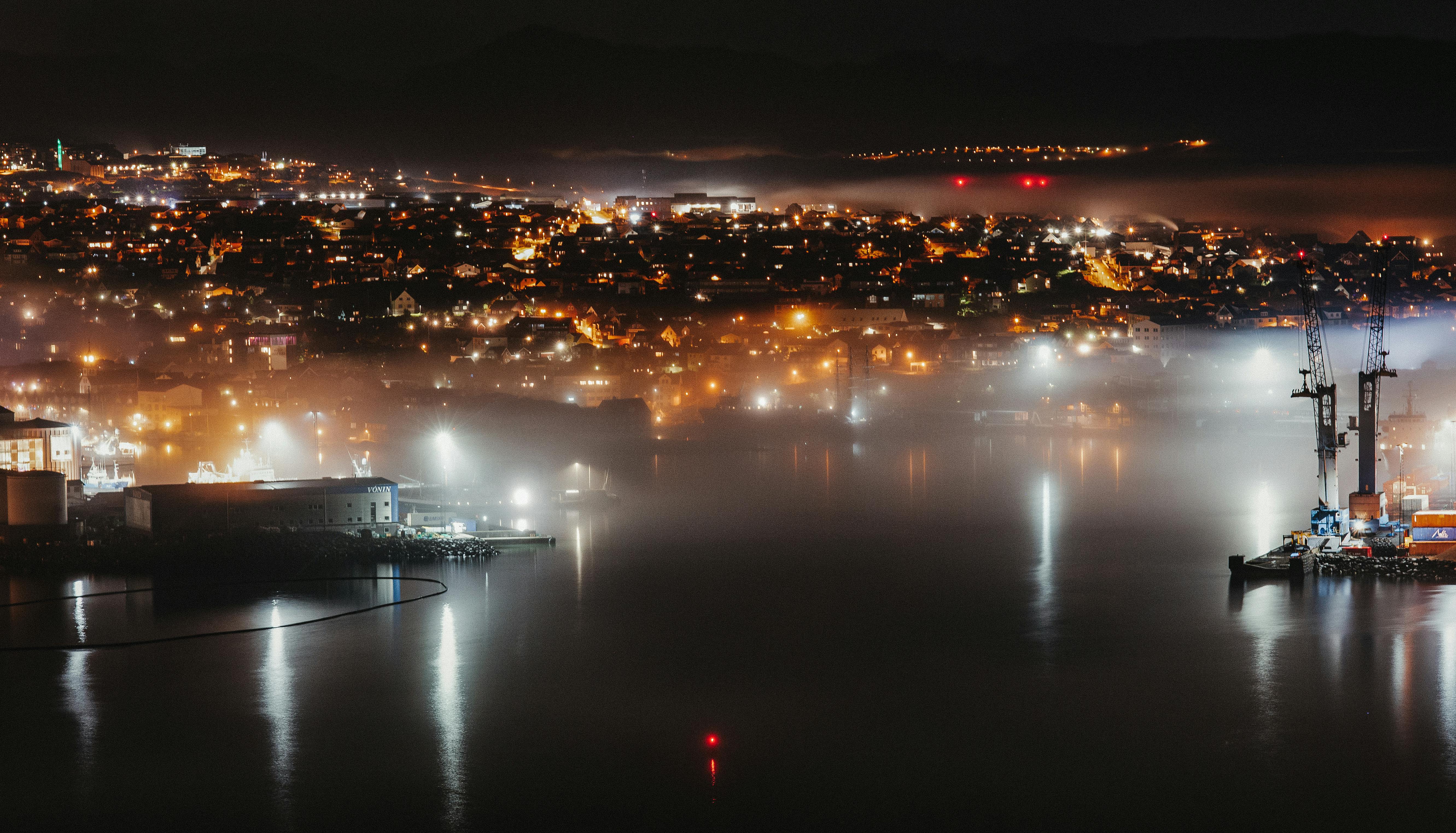 city port at night