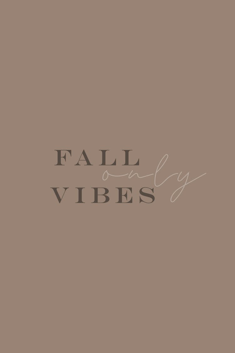 Fall Vibes Only Lettering On Pink Background