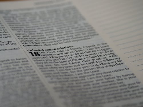 Close-up Shot of a Scripture From a Bible