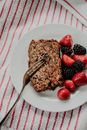 Chocolate Cake With Strawberry on White Ceramic Plate