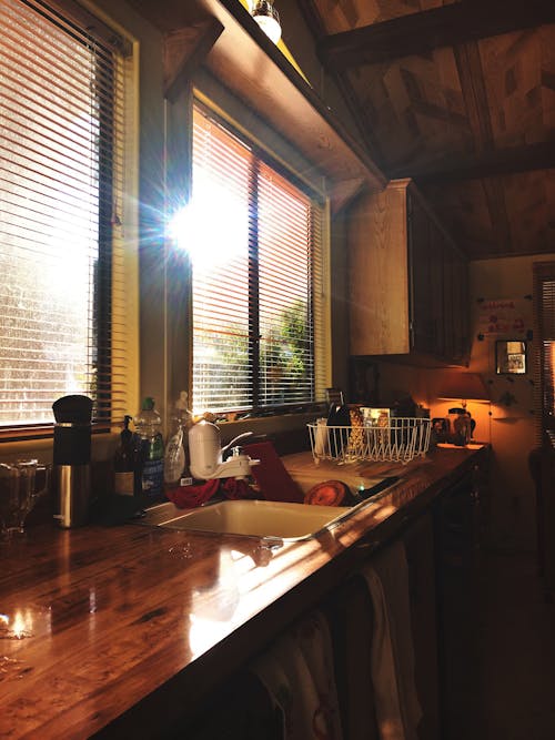 Free stock photo of 70s, kitchen, sun flare