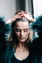 Woman in Black Fur Jacket
