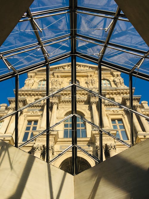 View through Glass Ceiling on Historical Building 
