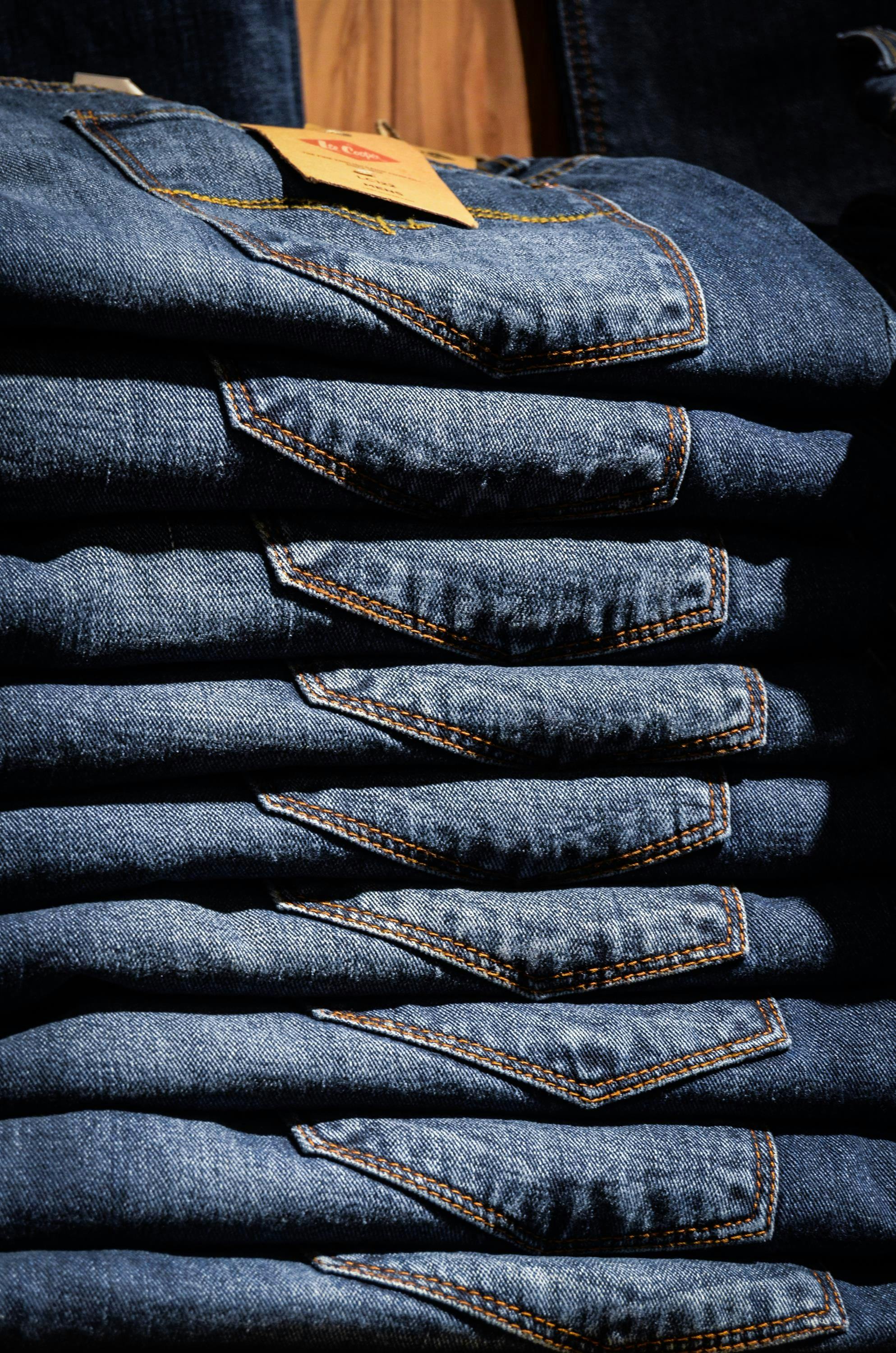 Stacked Blue Jeans \u00b7 Free Stock Photo