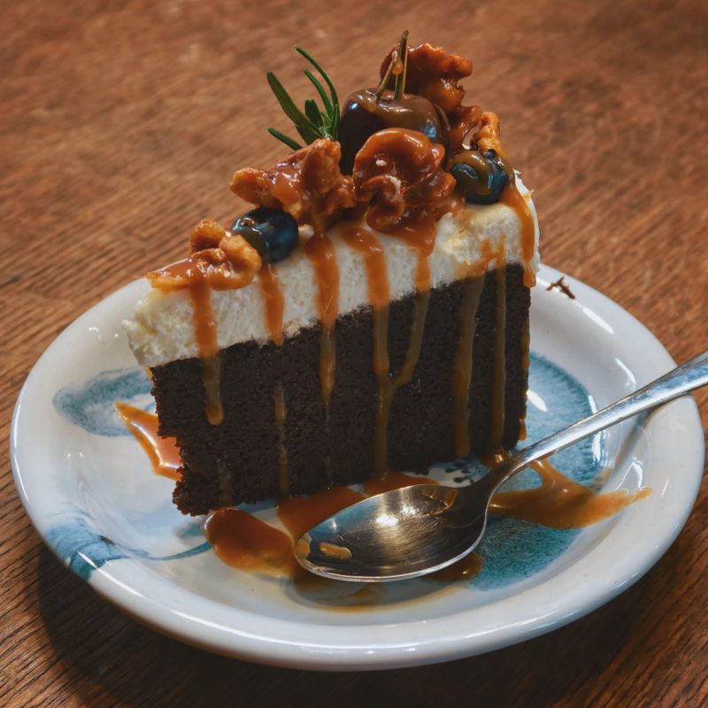 Eid Morning Walnut Caramel Layer Cake with Mascarpone Frosting