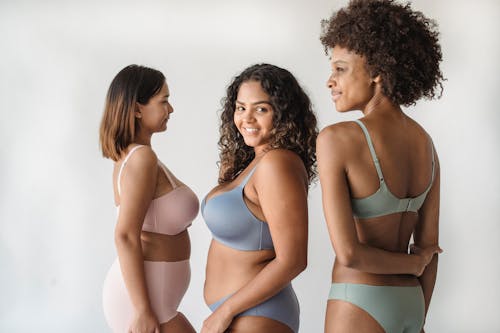 Smiling Women in Lingerie