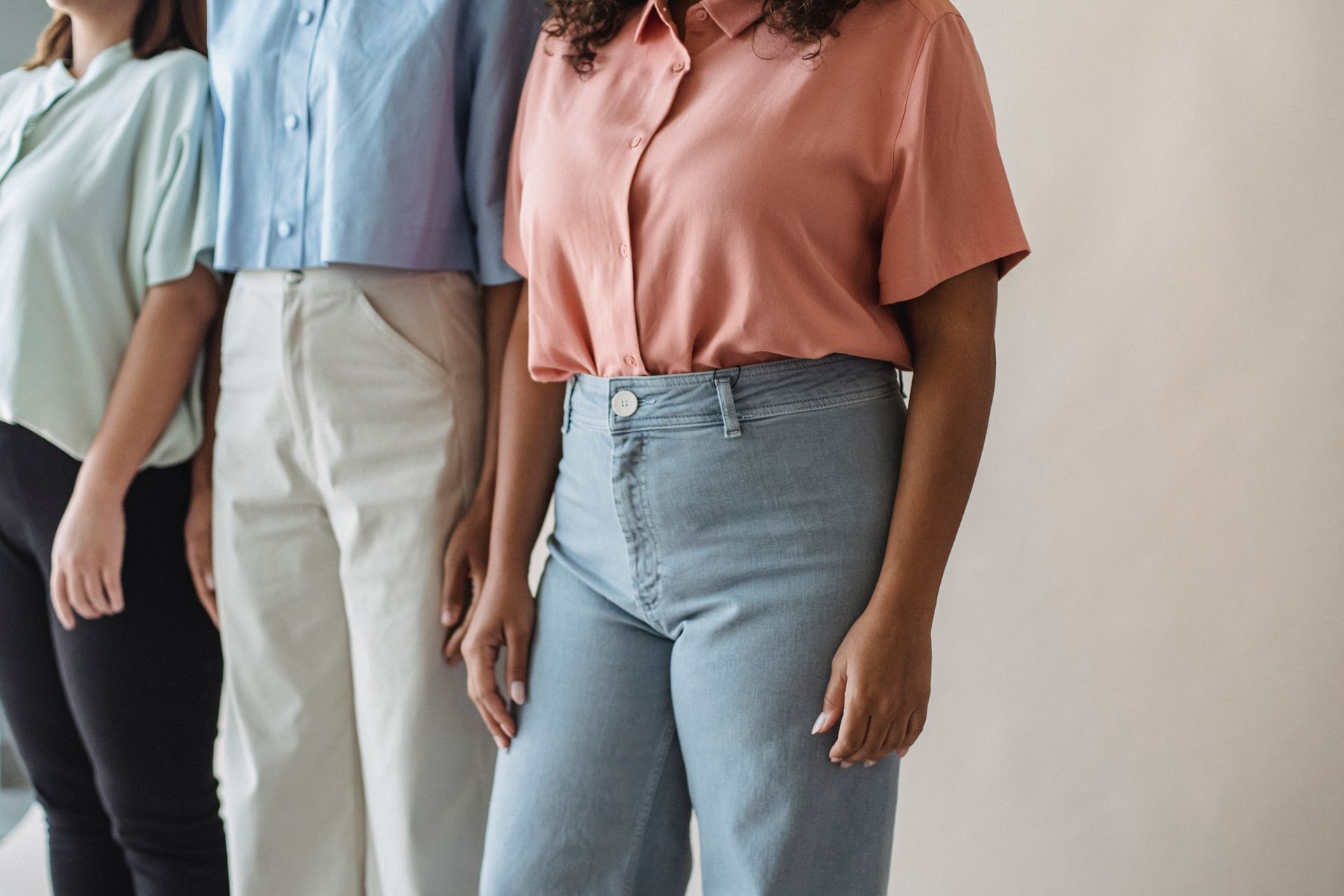 People in Shirts Standing in Row