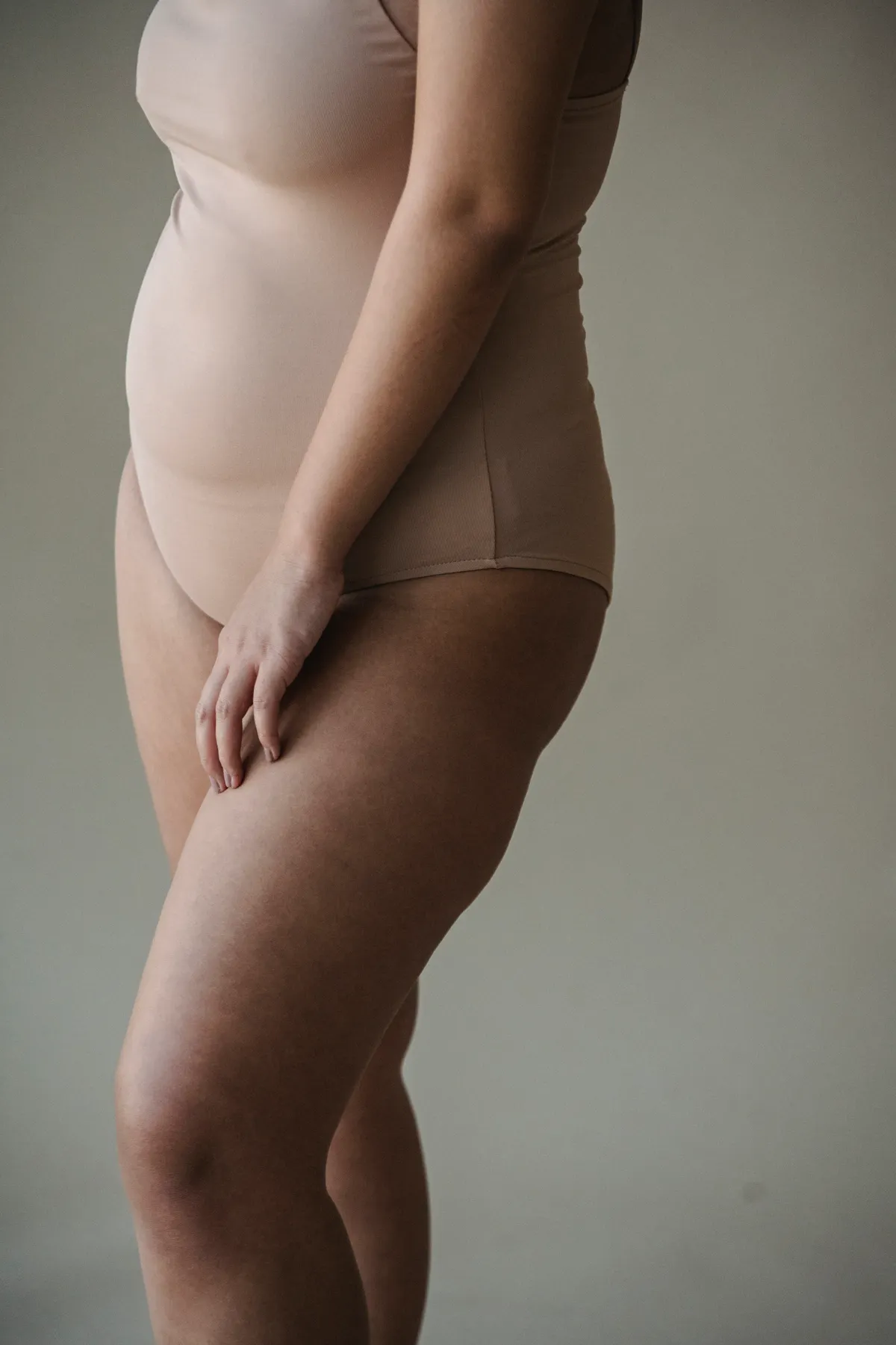 Body positivity portrait in neutrals