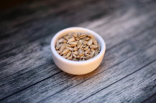 Free Small Bowl with Sunflower Seeds  Stock Photo