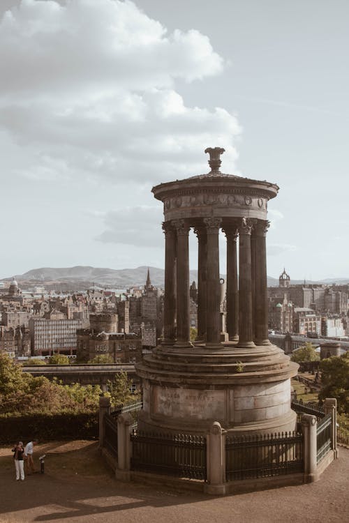 Cityscape and Monument in Foreground